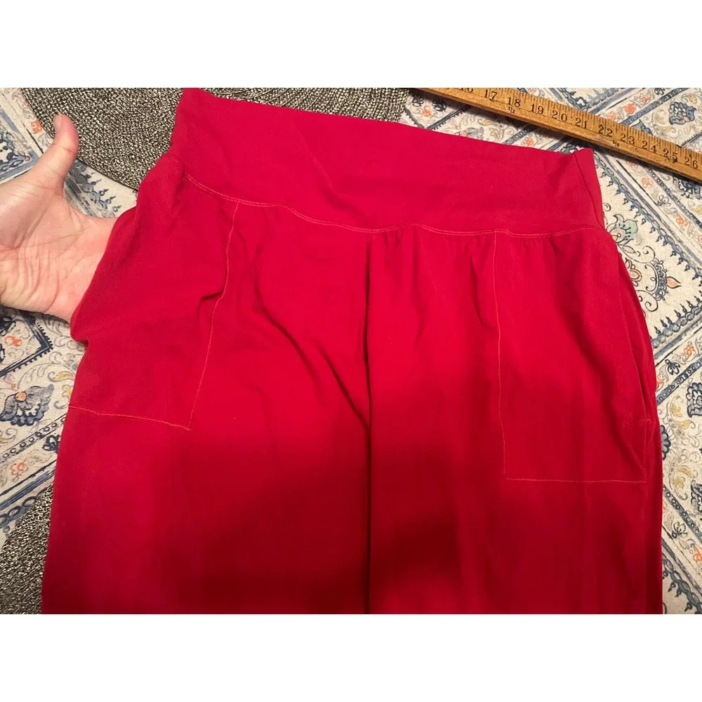Athleta Salutation Jogger Red High Rise Powervita Yoga Pants Womens XL Pockets